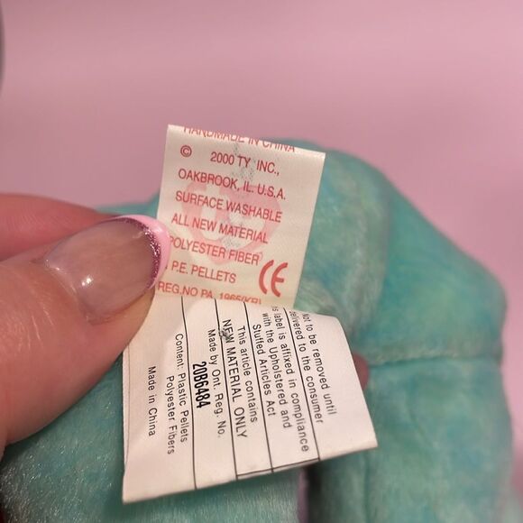 2000 Vintage Ty Beanie Baby Ariel the Green Bear Excellent Condition NWT 9” tall - Picture 10 of 10